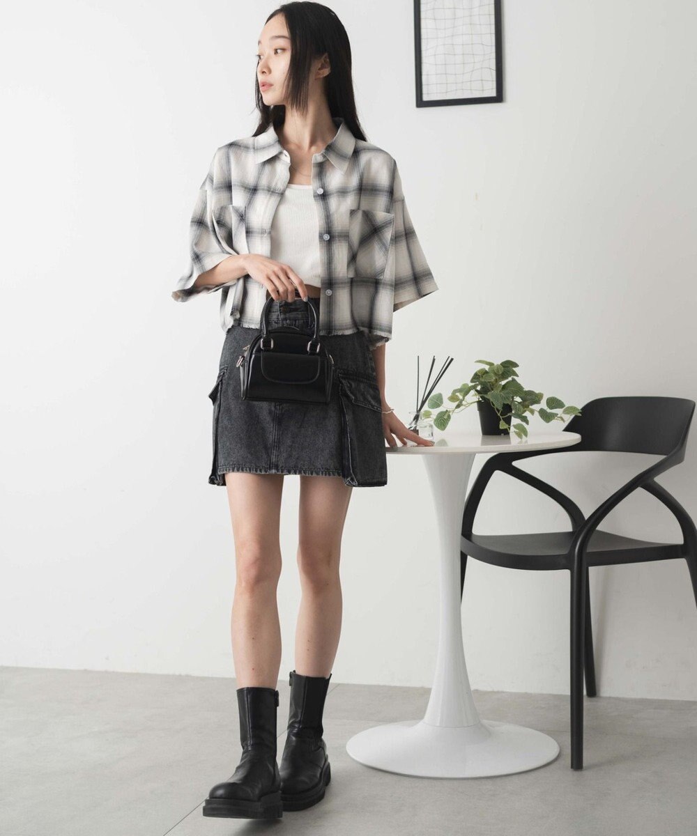 WEGO 【手洗い可/綿100％】オンブレチェックショートシャツ 