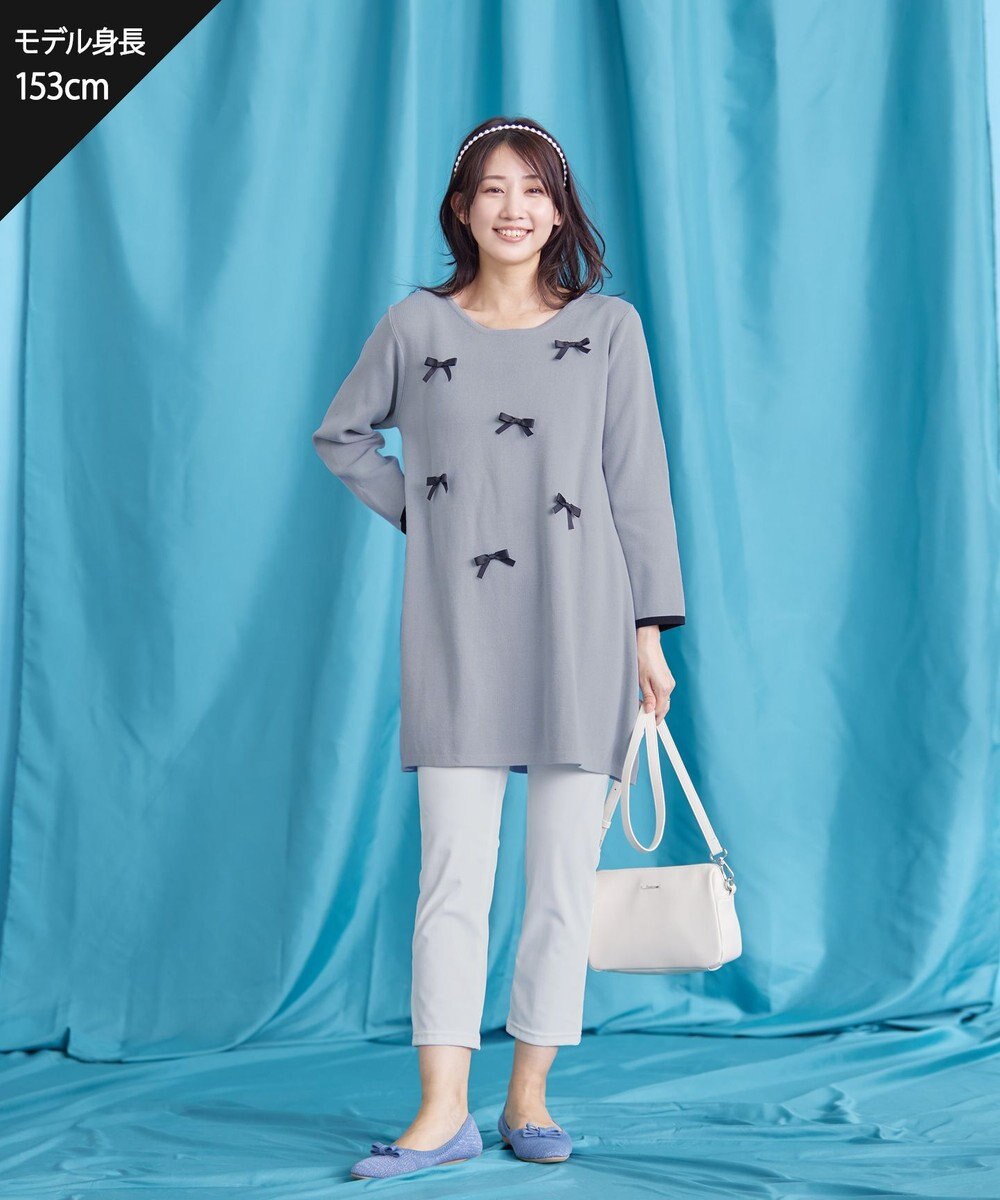 Tiaclasse L 【洗える】リボンニットチュニック 