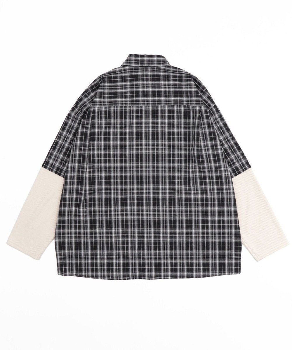 WEGO 【ユニセックス着用ITEM/MLサイズ展開】チェックレイヤードシャツ（LS） 