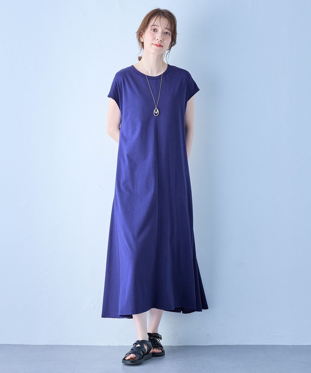 ANY 【洗濯機可】フレンチスリーブワンピース 