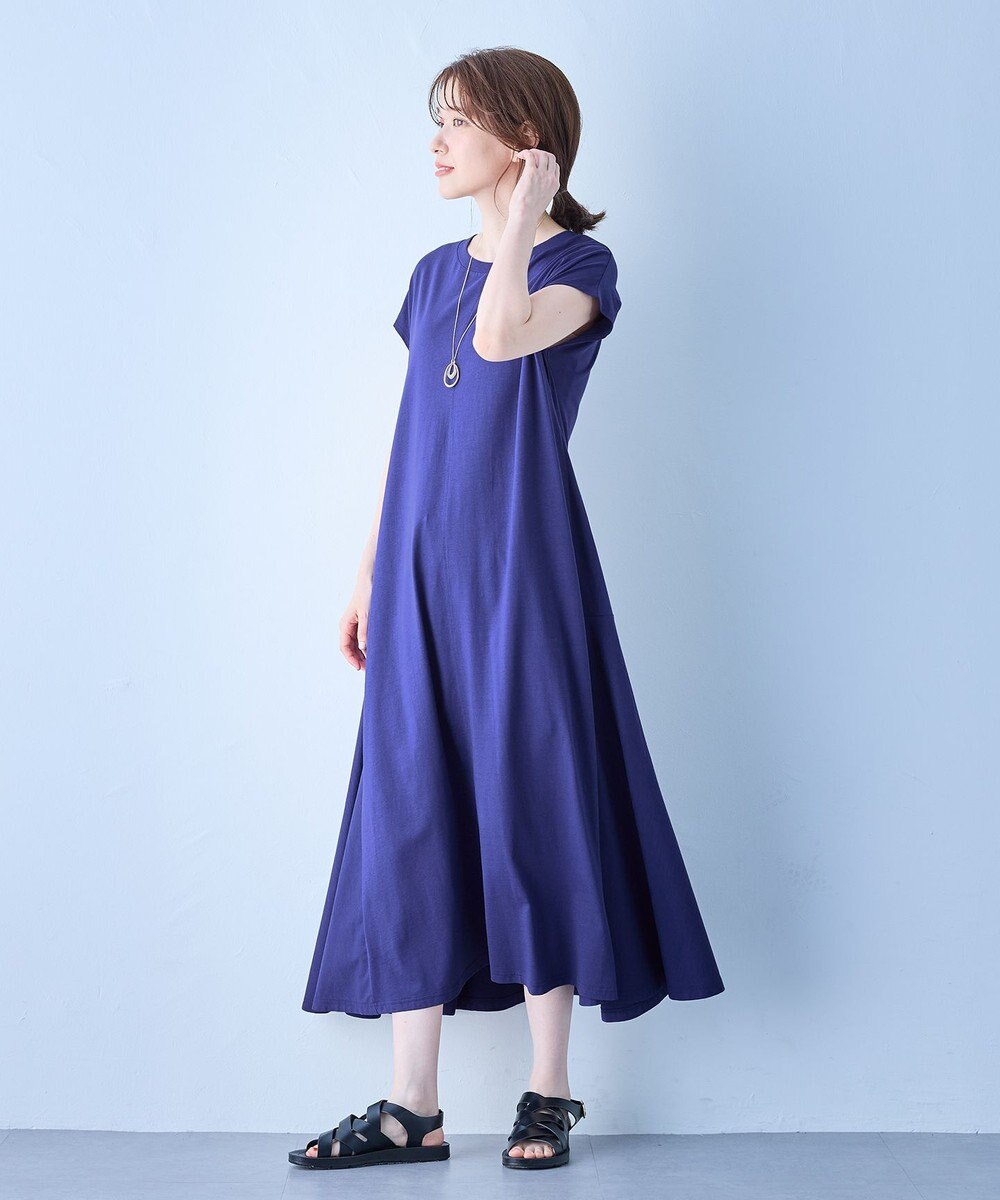 ANY 【洗濯機可】フレンチスリーブワンピース 