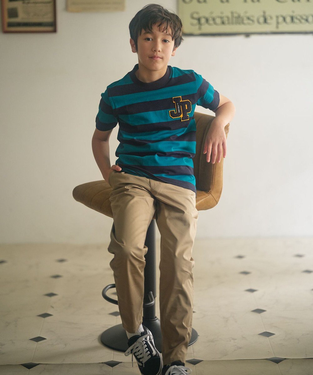 J.PRESS KIDS 【140-170cm】ボーダーJPサガラ刺繍 Ｔシャツ 