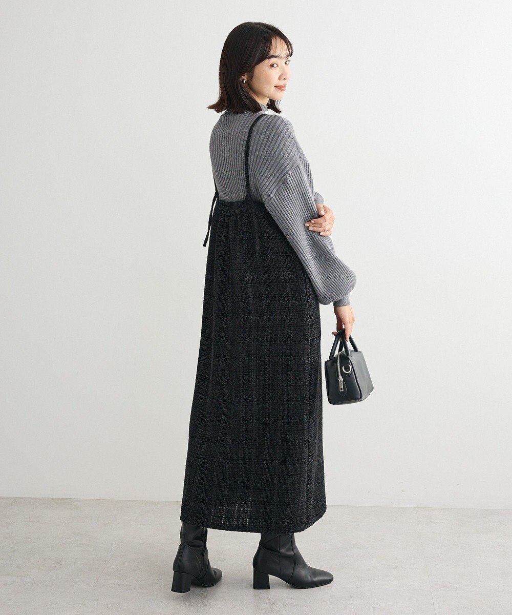 Green Parks フロントＺＩＰツイードキャミワンピース 