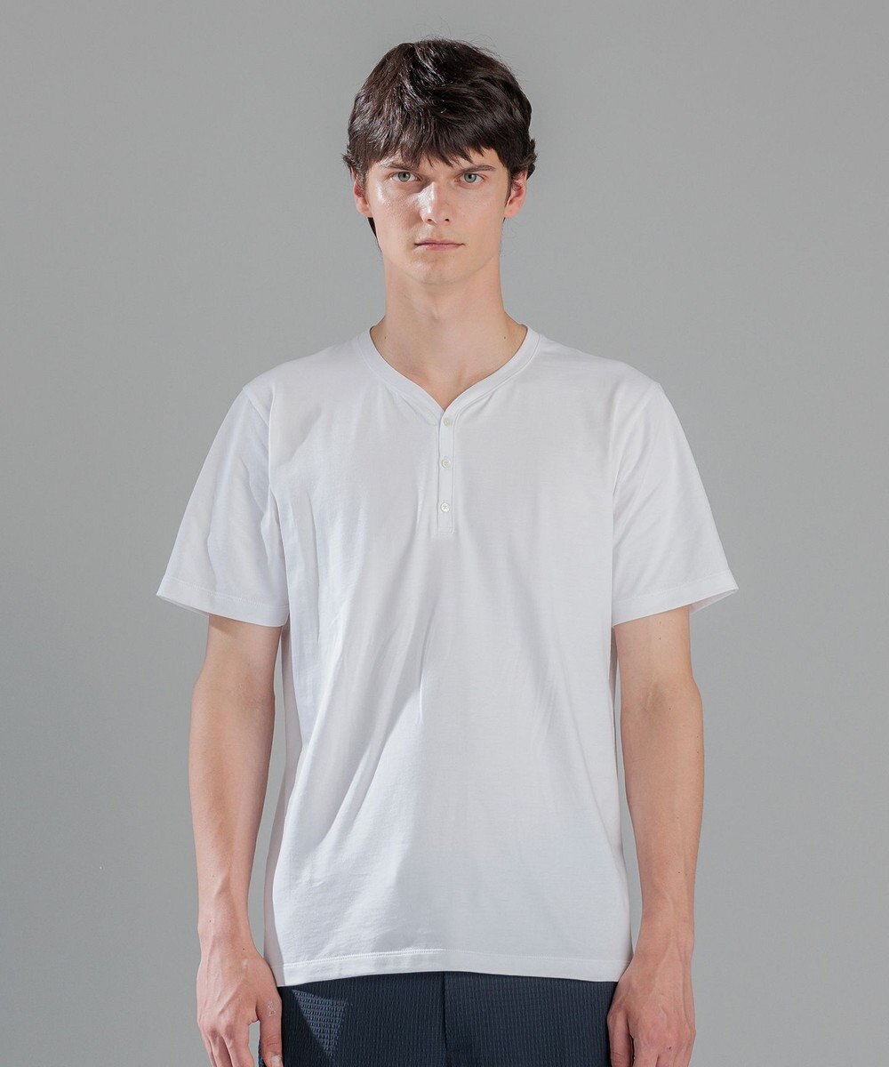 JOSEPH HOMME スビンソフトジャージー　ヘンリーネック半袖カットソー 