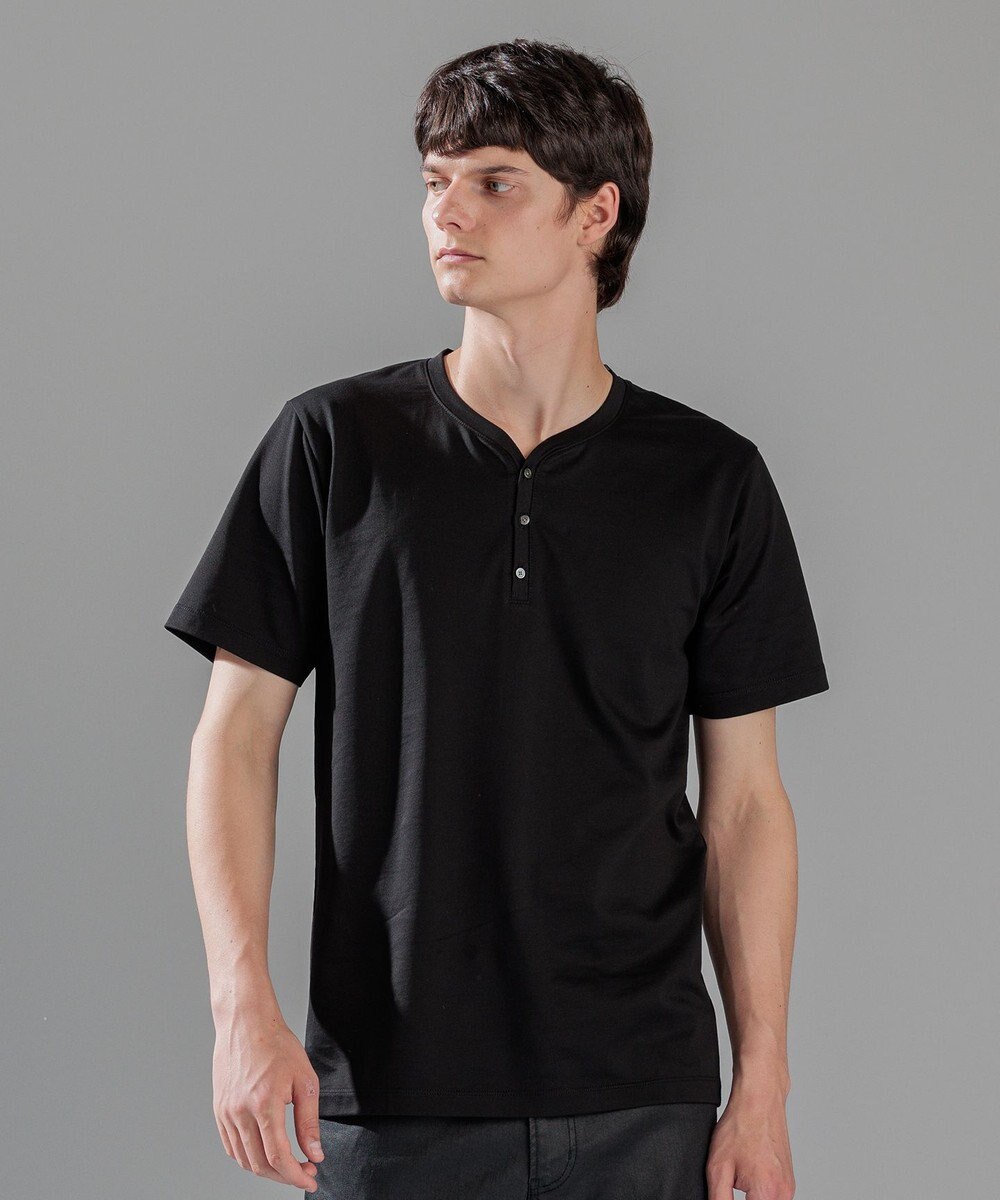 JOSEPH HOMME スビンソフトジャージー　ヘンリーネック半袖カットソー 