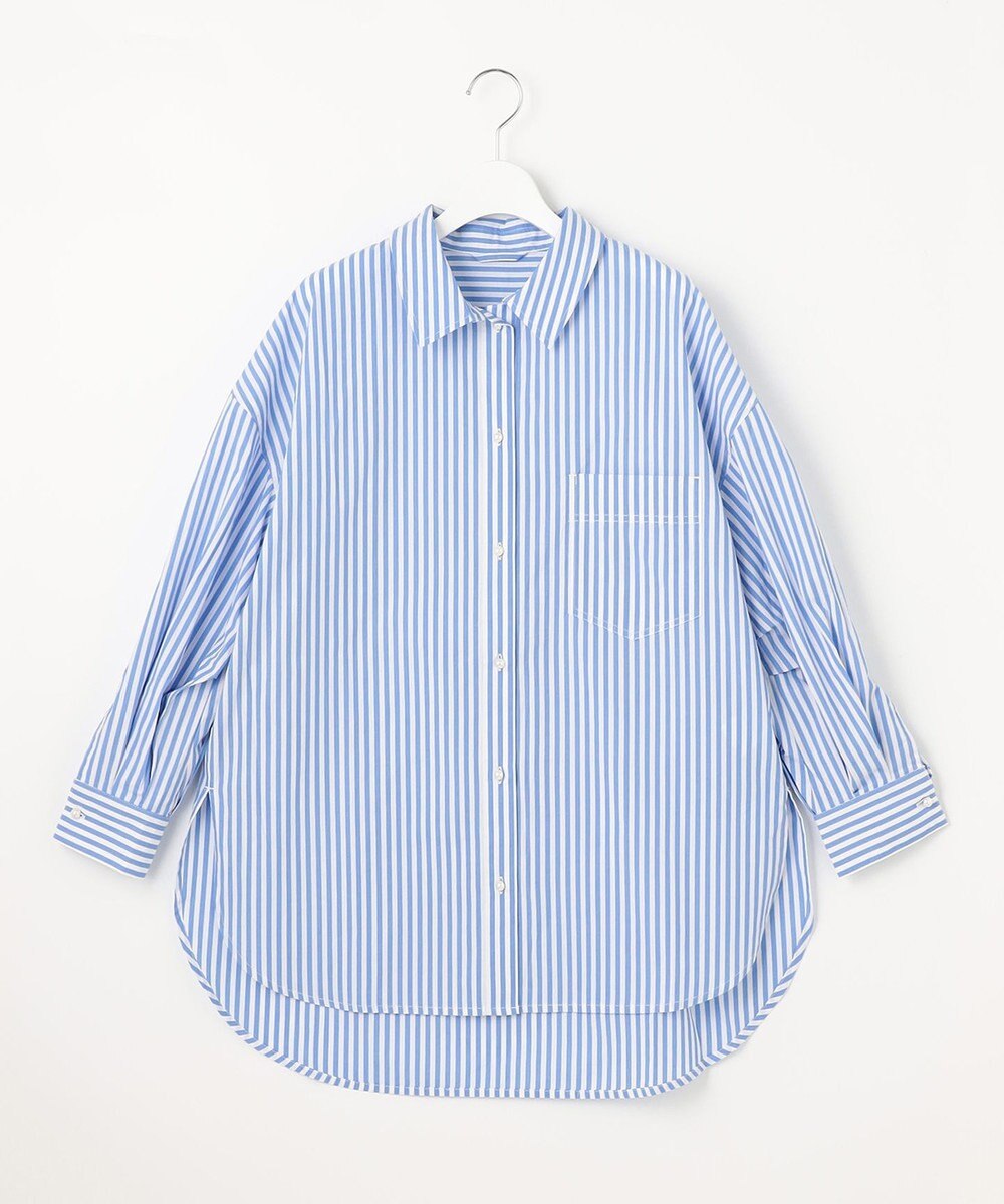 Feroux 【洗える】カラーストライプビッグ シャツ 