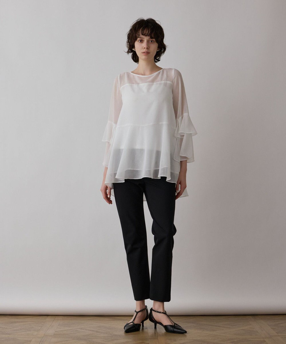 GRACE CONTINENTAL フィルムジャガードフリルトップ 