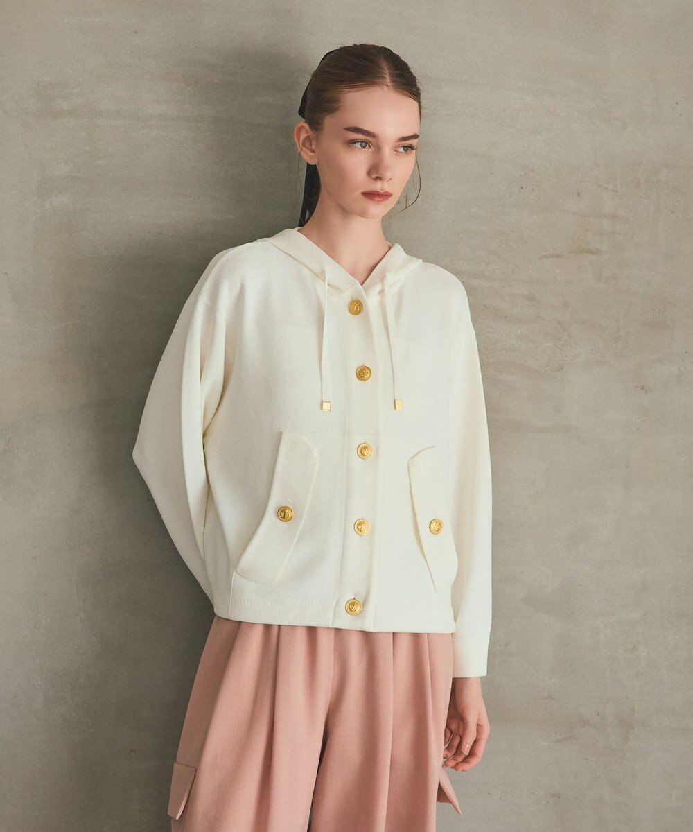 GRACE CONTINENTAL ニットフーディブルゾン 