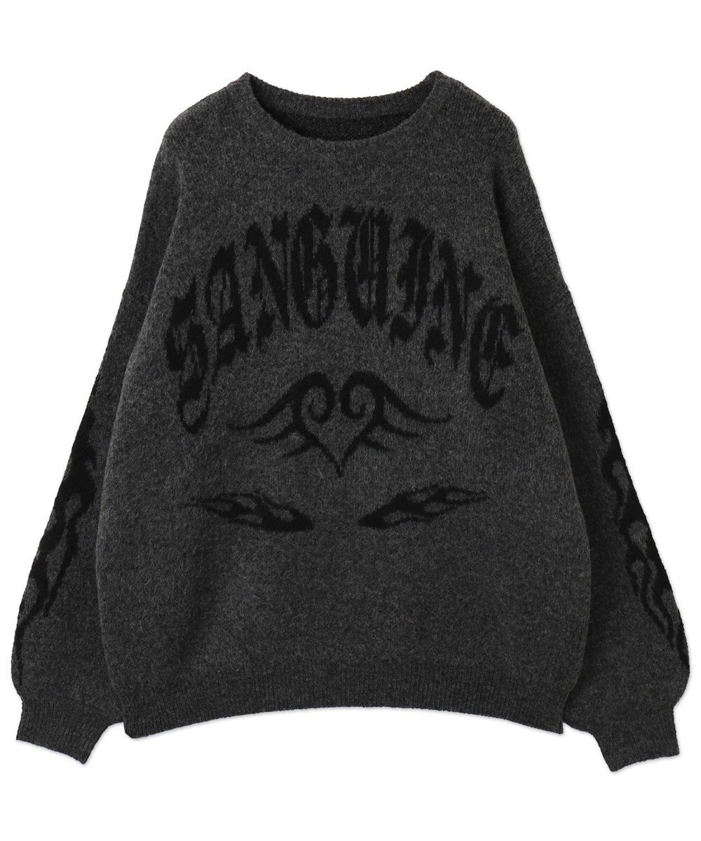 WEGO モチーフグラフィックフラッフィーニットプルオーバー 