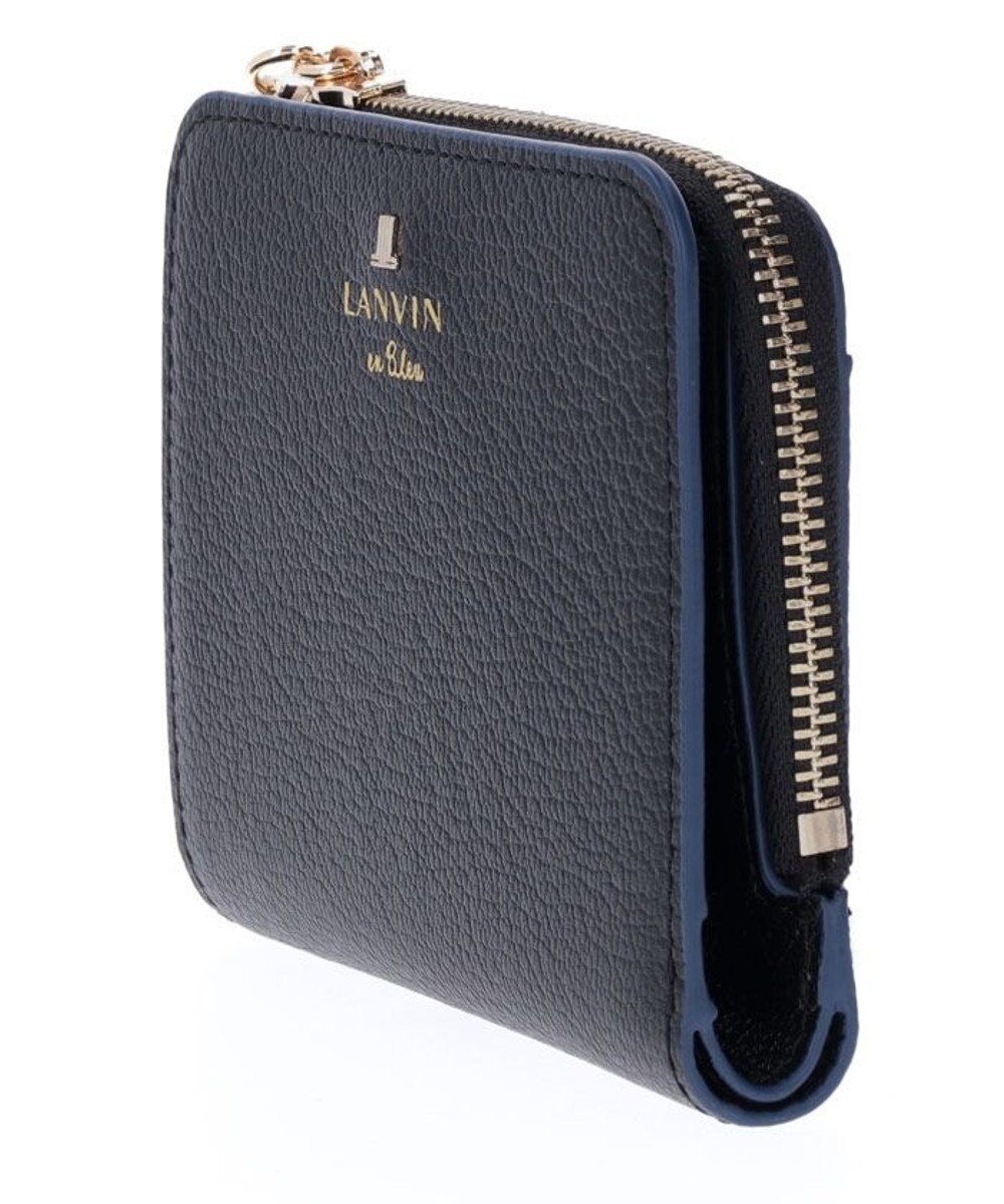 LANVIN en Bleu リム 二つ折りコンパクト財布 