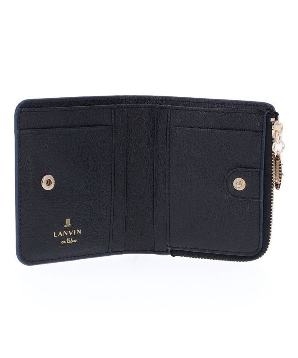 LANVIN en Bleu リム 二つ折りコンパクト財布 