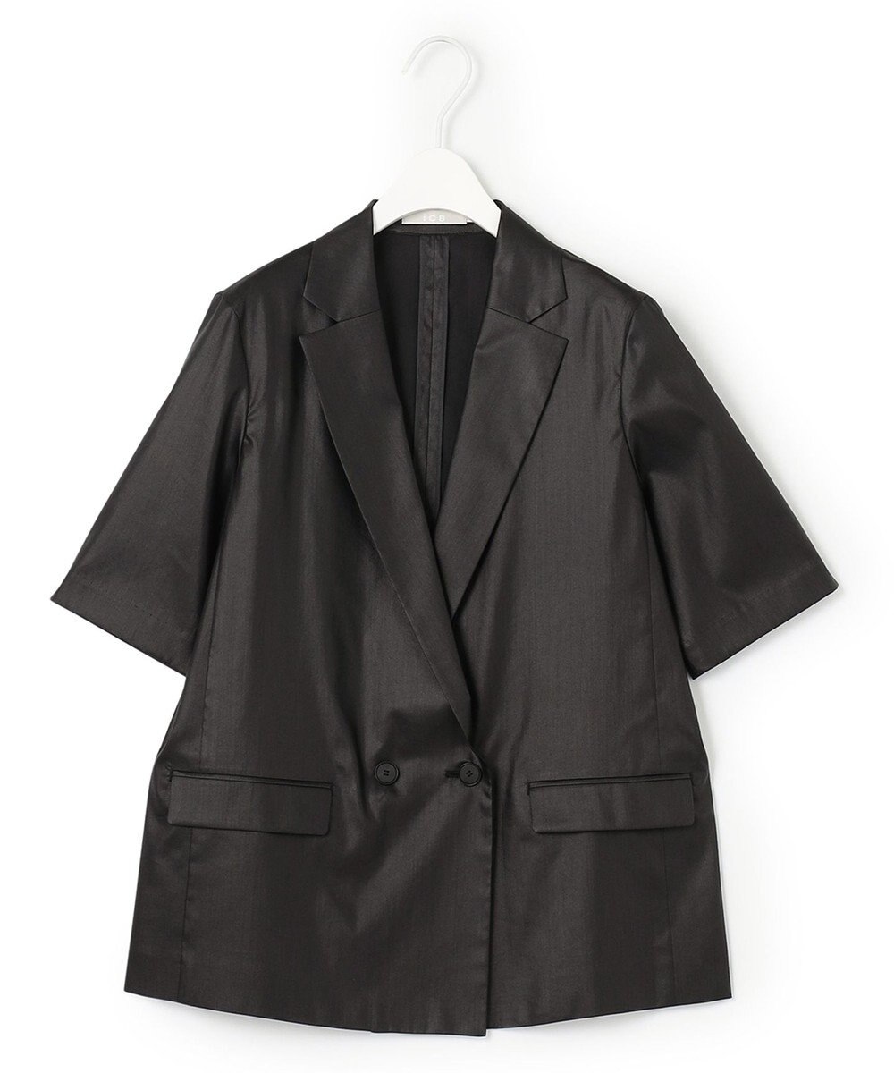 ICB 【接触冷感・洗える】エステルラミーチンツ ハーフスリーブジャケット 