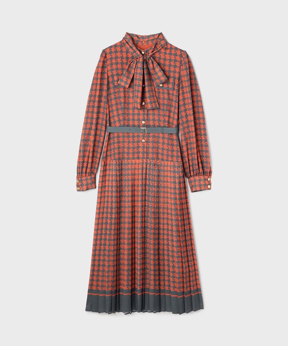 GRACE CONTINENTAL バイカラーチェックプリントワンピース 