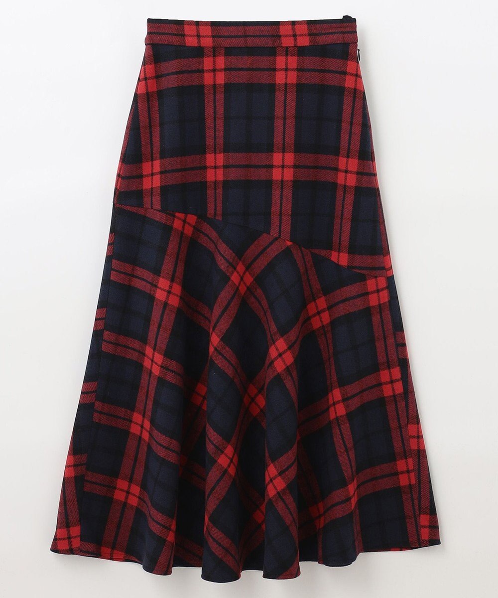ANY 【ウエストゴム・洗える】タータンマーメイドスカート 