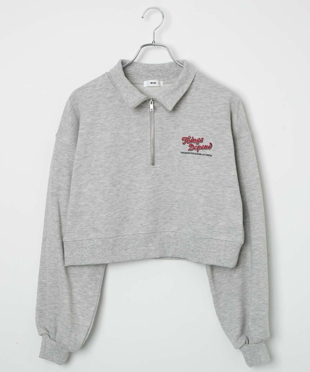 WEGO ハーフジップショートスウェット 