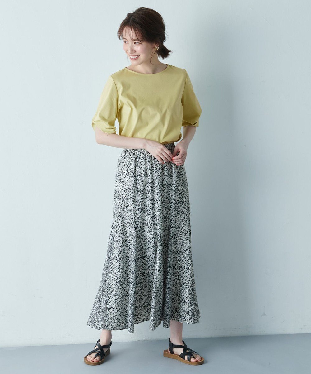 ANY 【接触冷感】シルケットスムース タックスリーブトップス 