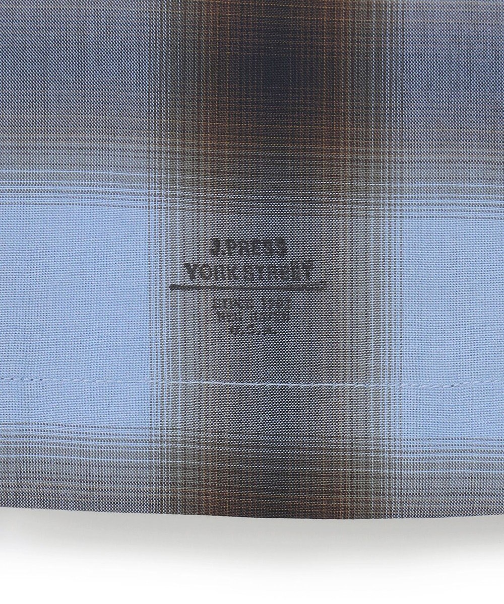 J.PRESS YORK STREET 【UNISEX】オンブレーチェック オープンカラーシャツ 