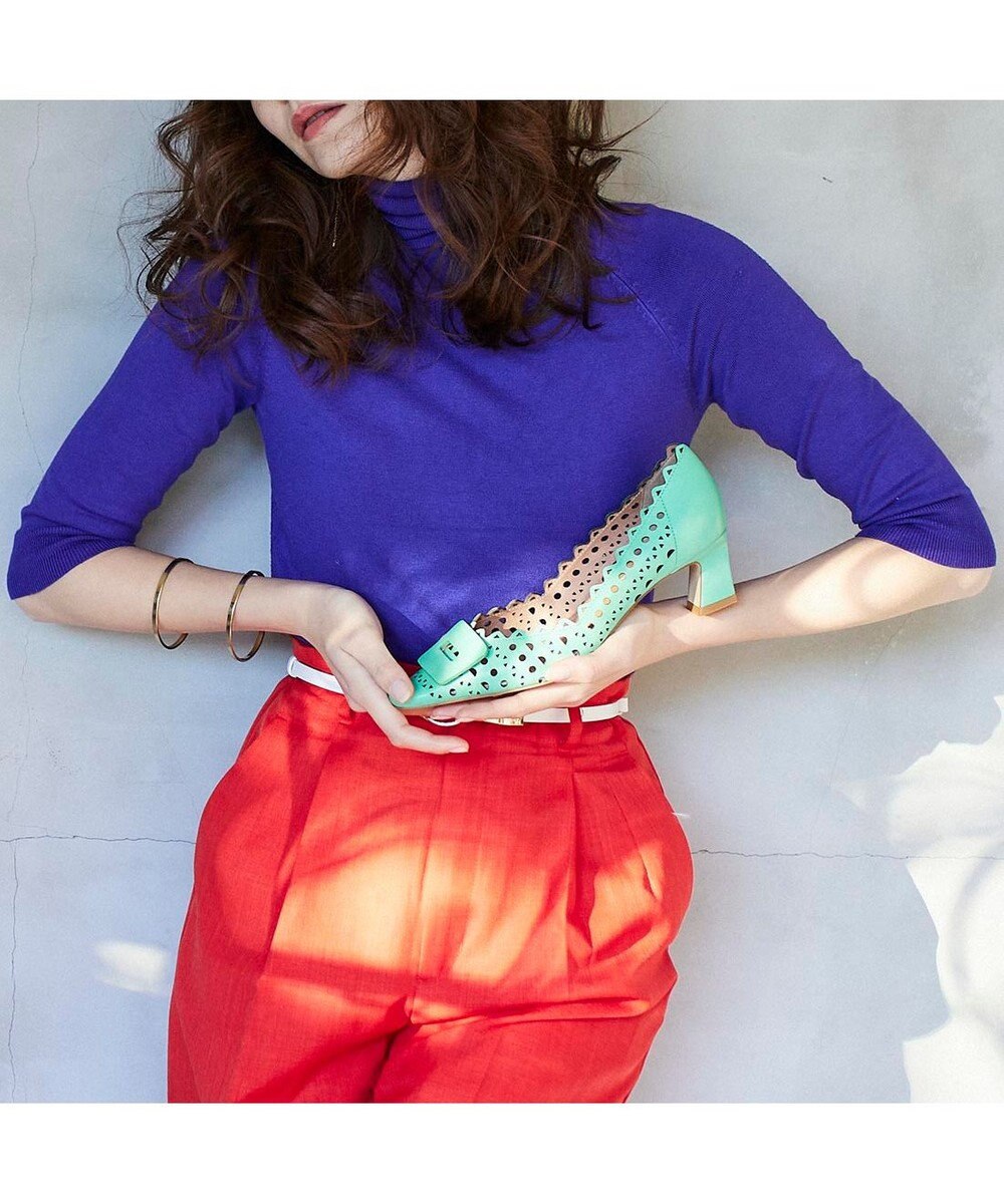 MODE ET JACOMO <MODE ET JACOMO>レーザーカットバックルモチーフパンプス 