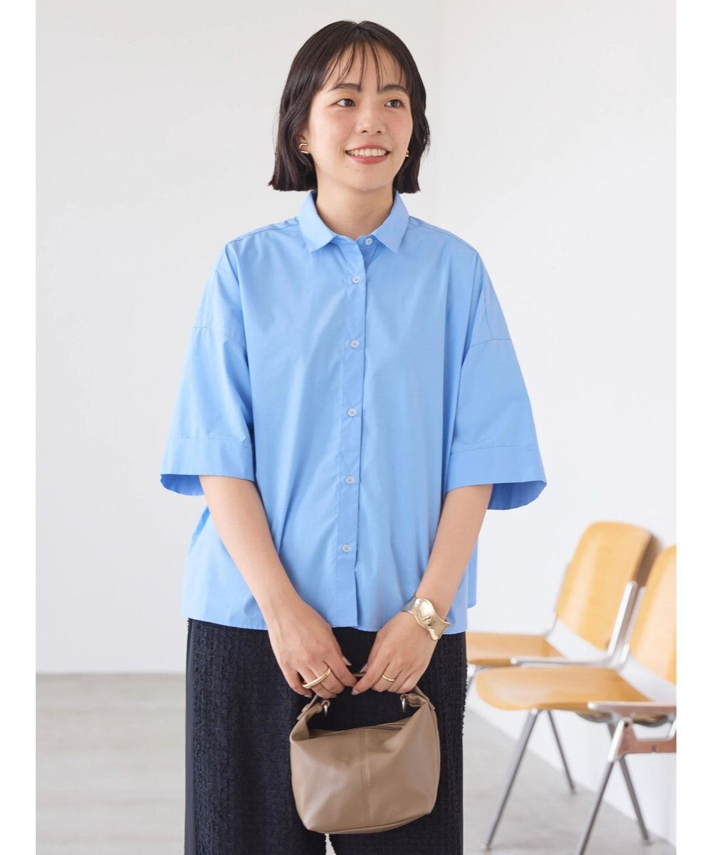 AMERICAN HOLIC イージーケア５分袖バックタックシャツ 