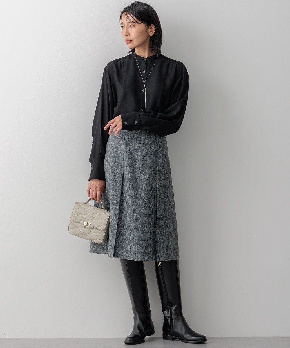 23区 L 【Oggi10月号掲載/洗える】ウールシアービエラ バンドカラー シャツ 