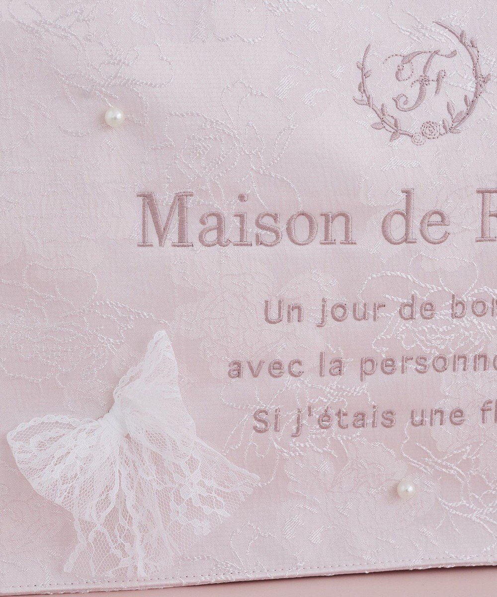 Maison de FLEUR レースリボンフリルハンドルスクエアトートMバッグ 