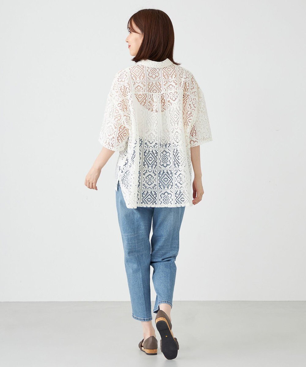 SHARE PARK LADIES オーバーサイズレースシャツ 