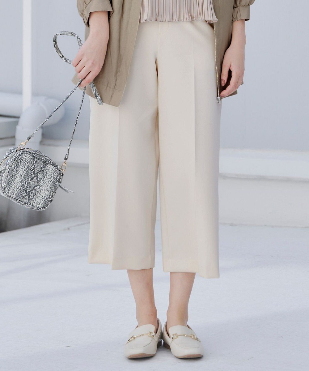 Tiaclasse L 【新色追加・洗える】センタープレスワイドパンツ 