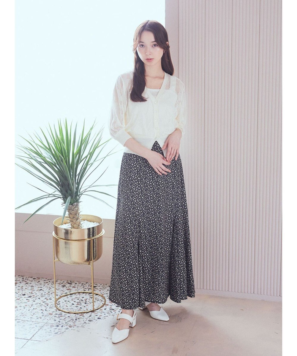 earth music&ecology 花柄シアーカーディガン 