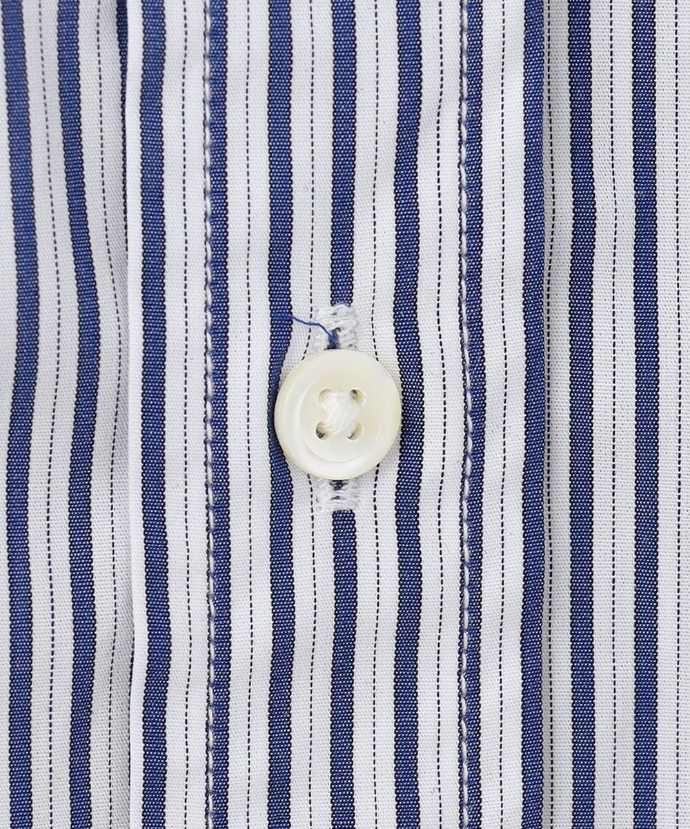 J.PRESS MEN ポプリンマルチストライプ バンドカラーシャツ 