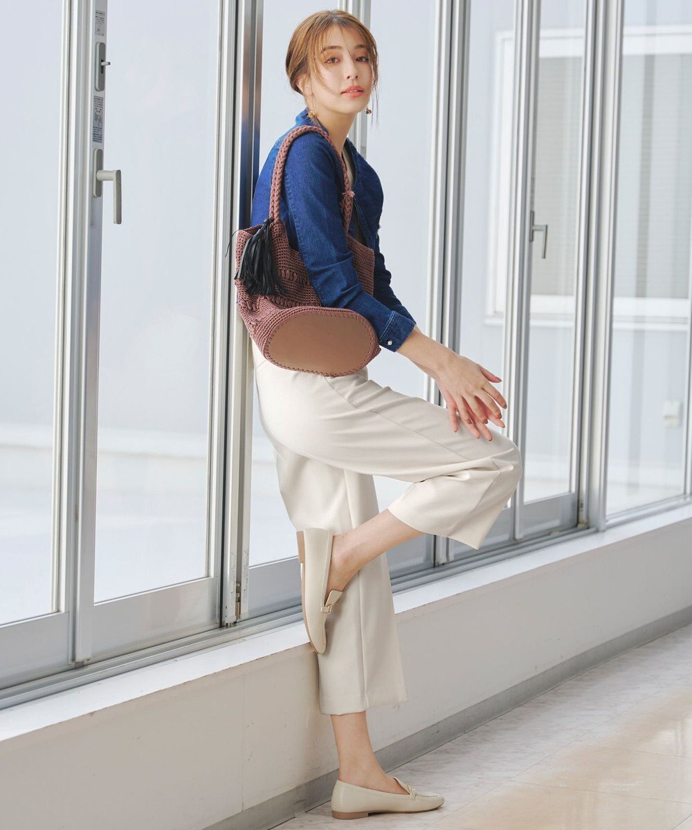 Tiaclasse L 【新色追加・洗える】センタープレスワイドパンツ 