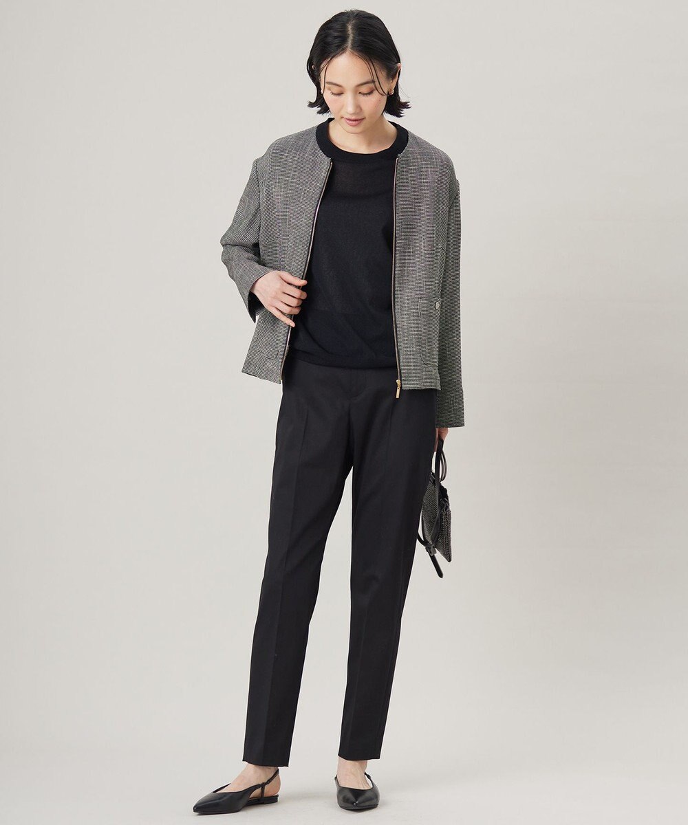 自由区 S 【UVカット・接触冷感・洗える】コットンサテンテーパード パンツ 