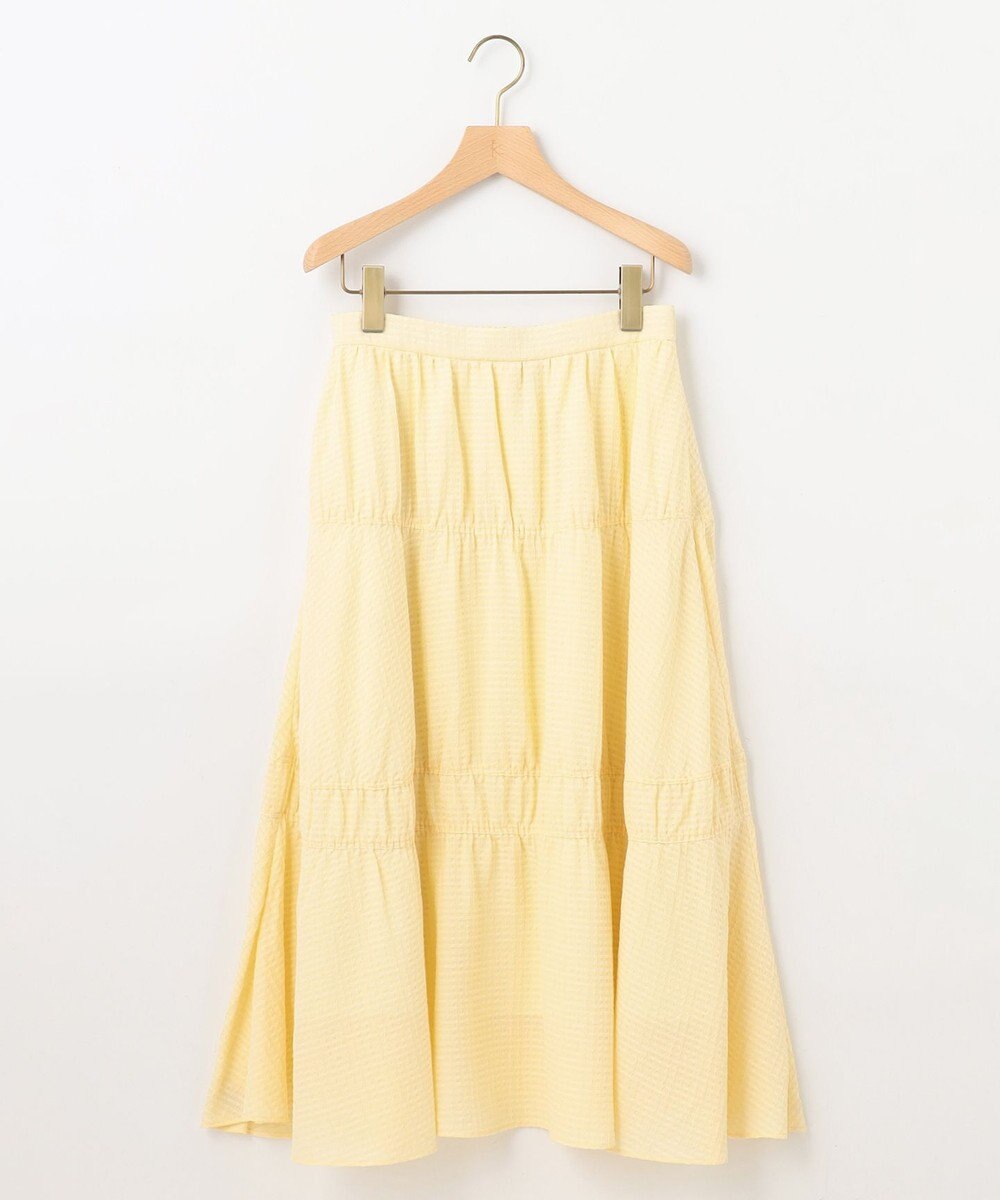 組曲 L 【WEB限定】ステッチストライプドビー ギャザースカート 