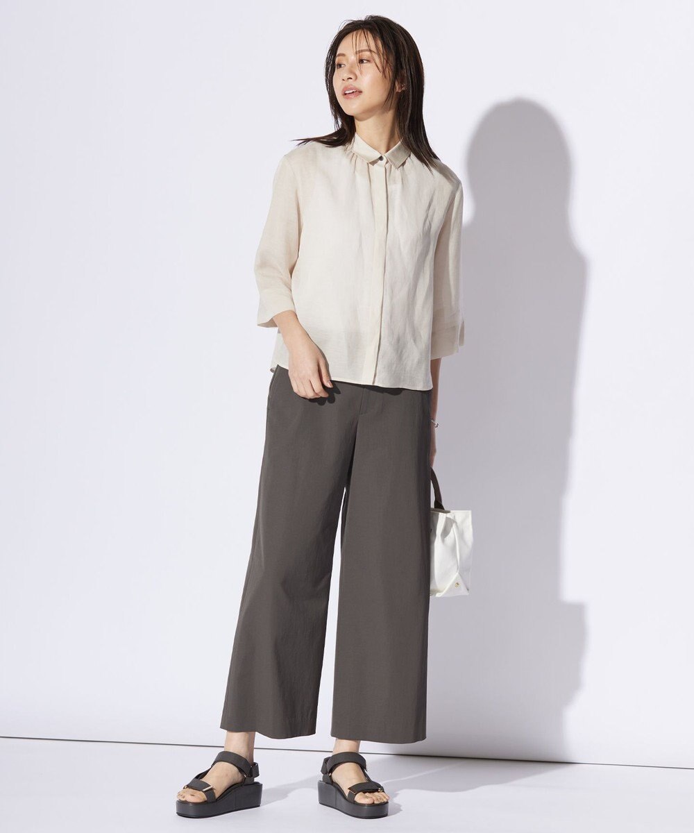 J.PRESS LADIES 【洗える】シアーリネン ブラウス 