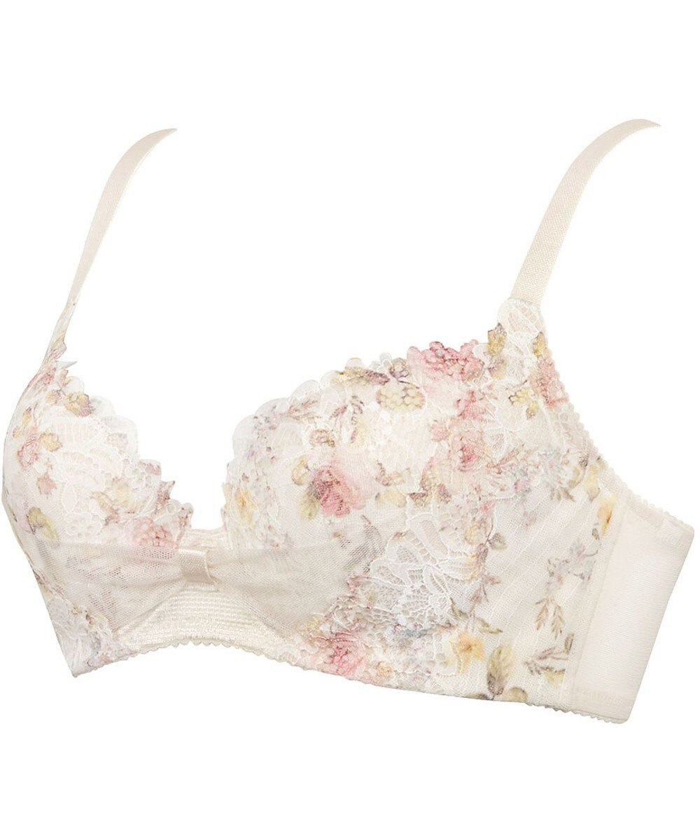 WACOAL 【リボンブラ 脇すっきり】 ブラジャー 脇高設計 着やせシルエット 谷間をメイクしてキープ Gカップまで対応 大きいサイズ レディース BRB433 /ワコール 