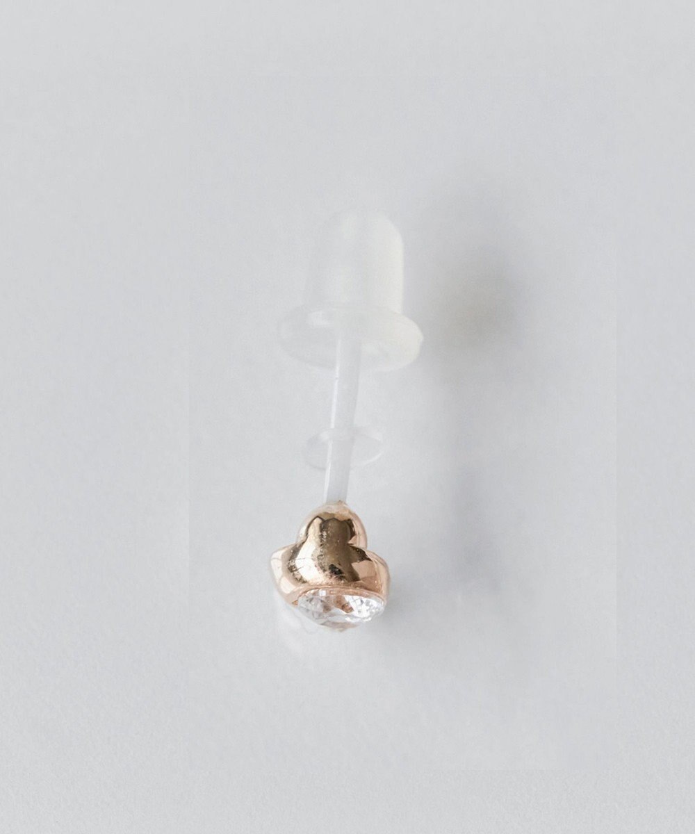 Phoebe 【金属アレルギー対応】ムーンライトビジューセラミックピアス　シャンパンゴールド（片耳） 