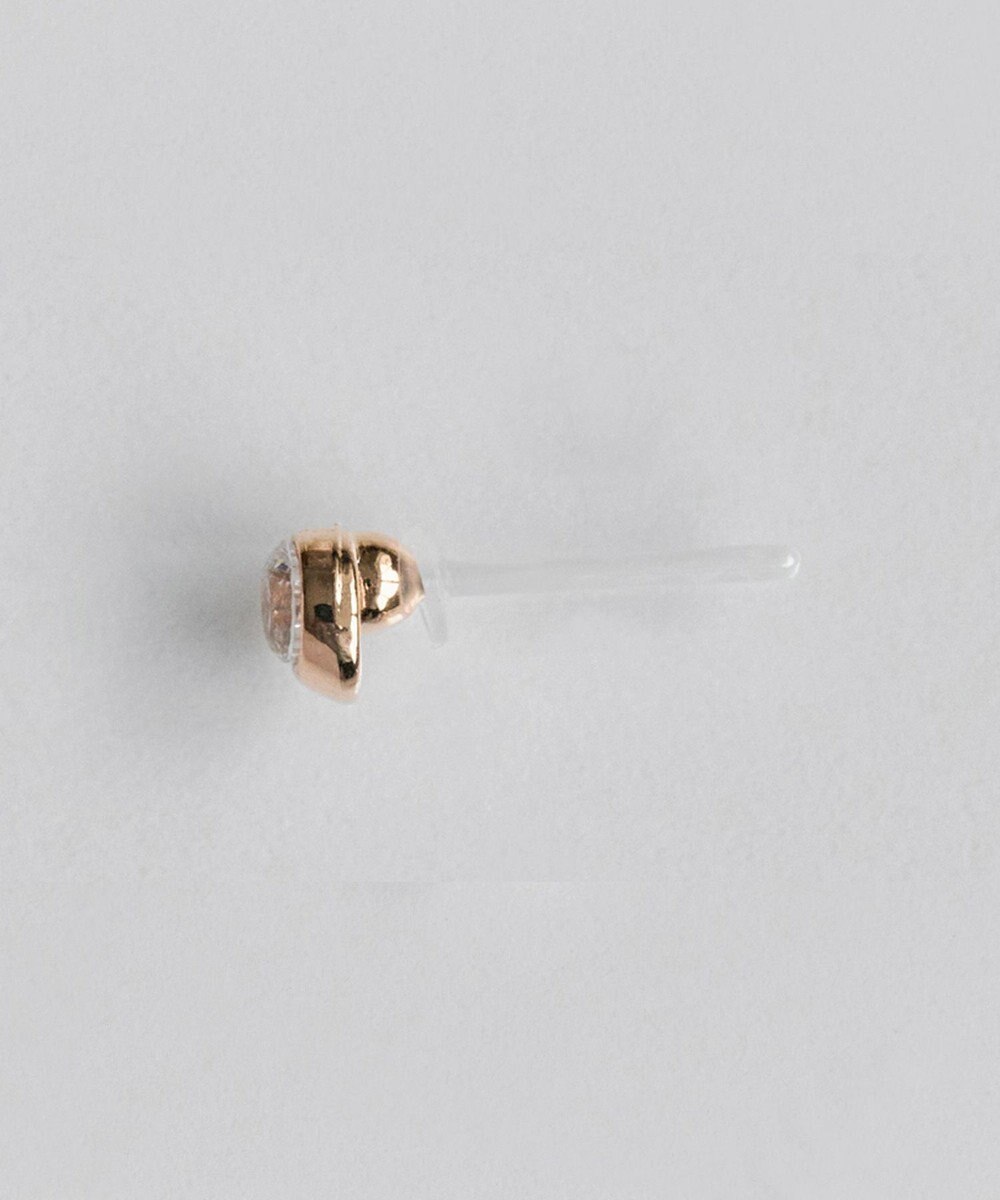 Phoebe 【金属アレルギー対応】ムーンライトビジューセラミックピアス　シャンパンゴールド（片耳） 