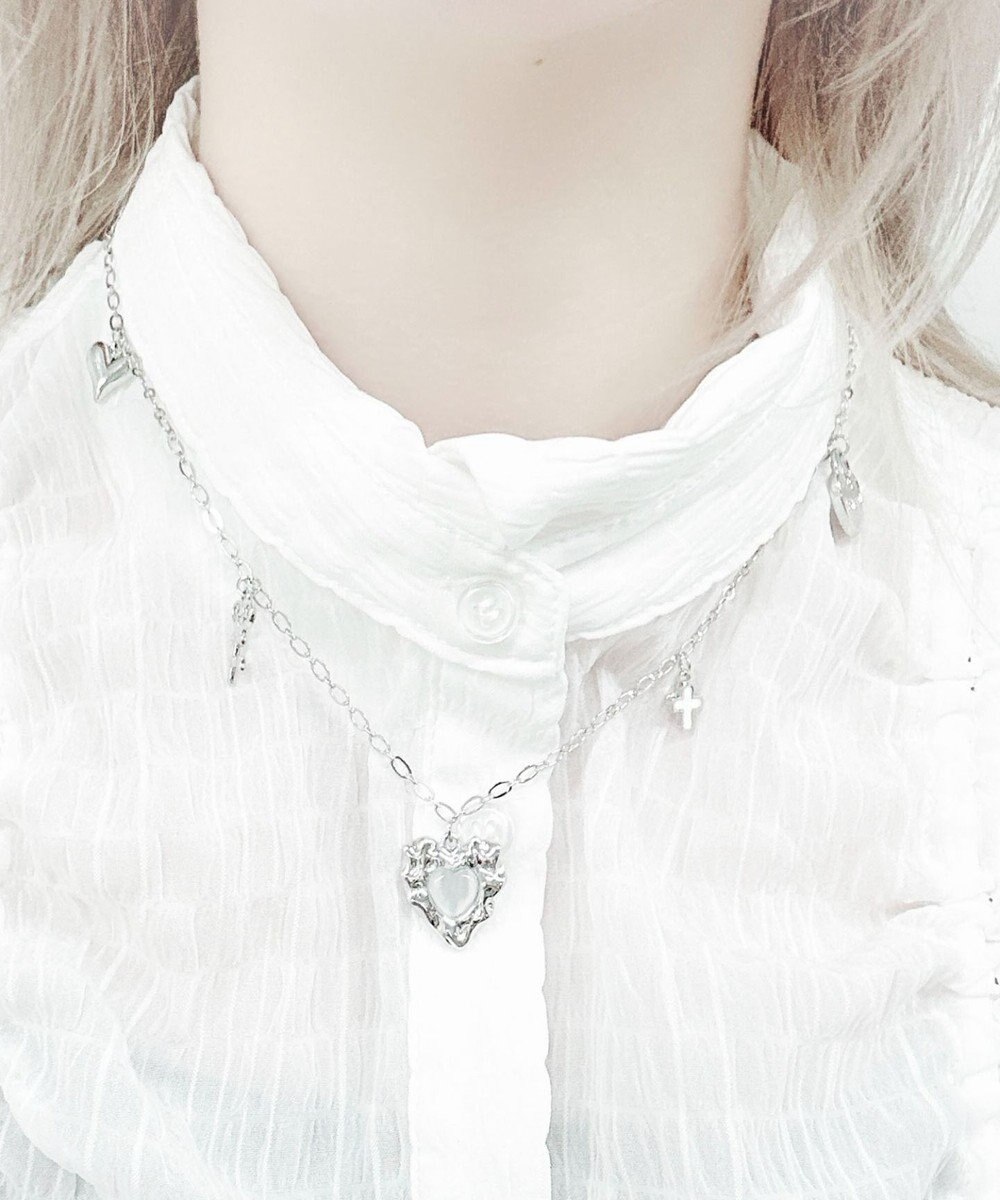 WEGO Lストーンハートジャラモチーフネックレス 