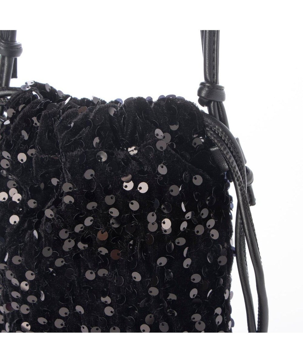 UNBILLION カシュカシュ cachecache / スパンコール巾着ミニショルダーバッグ 