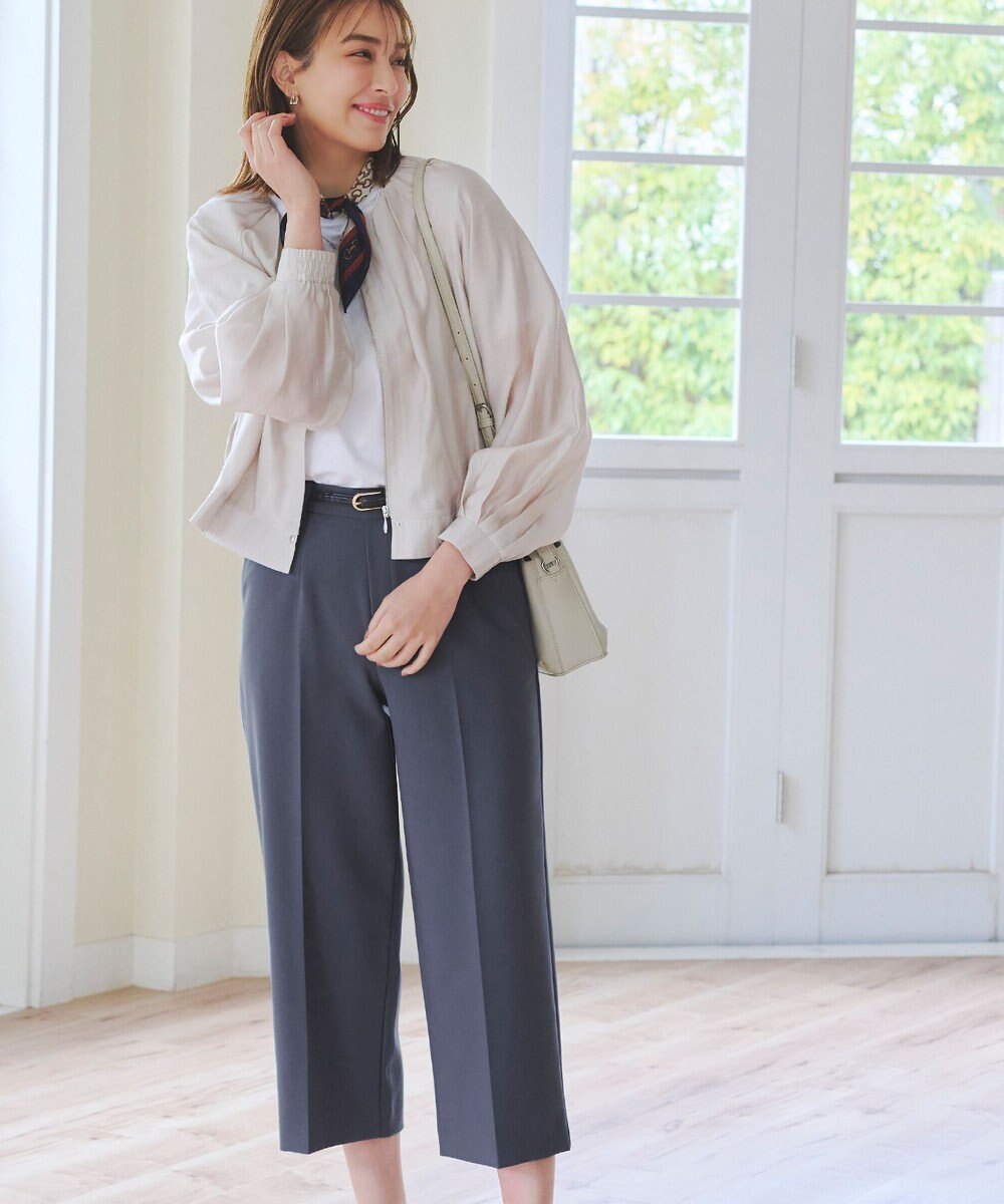 Tiaclasse L 【新色追加・洗える】センタープレスワイドパンツ 