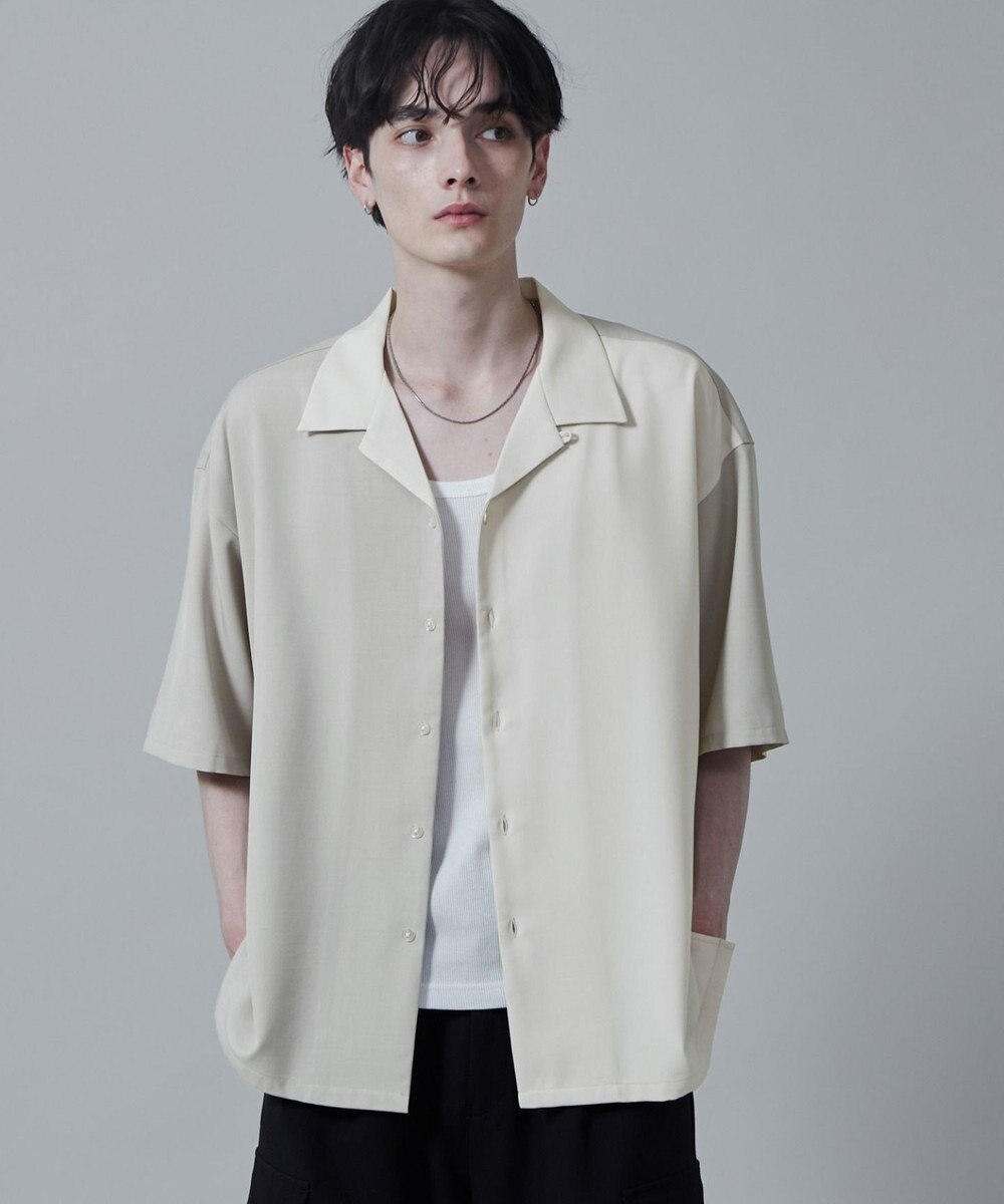 WEGO カラーブロックオープンカラーシャツ（S） 