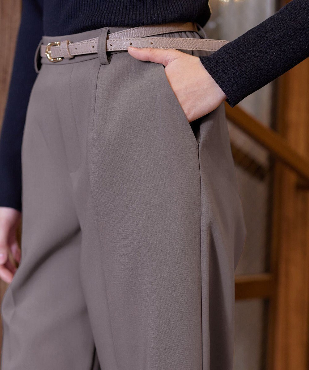 Tiaclasse L 【新色追加・洗える】センタープレスワイドパンツ 