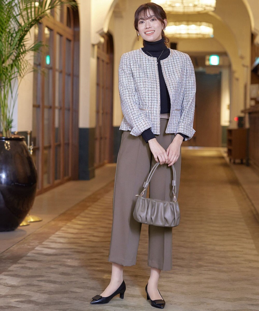 Tiaclasse L 【新色追加・洗える】センタープレスワイドパンツ 