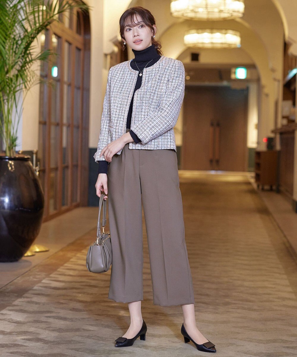 Tiaclasse L 【新色追加・洗える】センタープレスワイドパンツ 