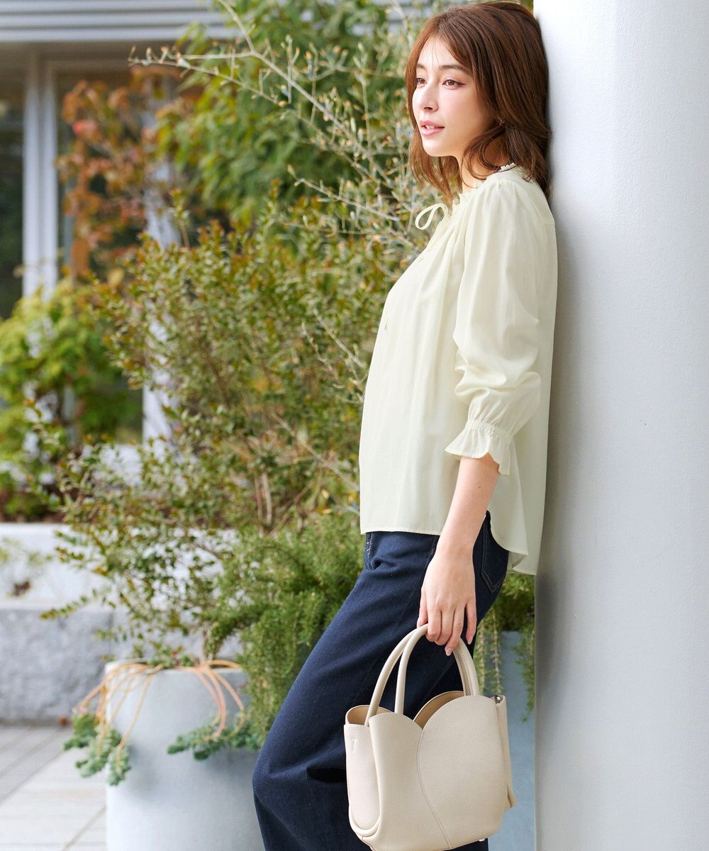 Tiaclasse フリルリボンブラウス 