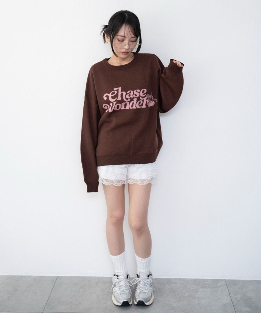 WEGO グラフィックニットプルオーバー 