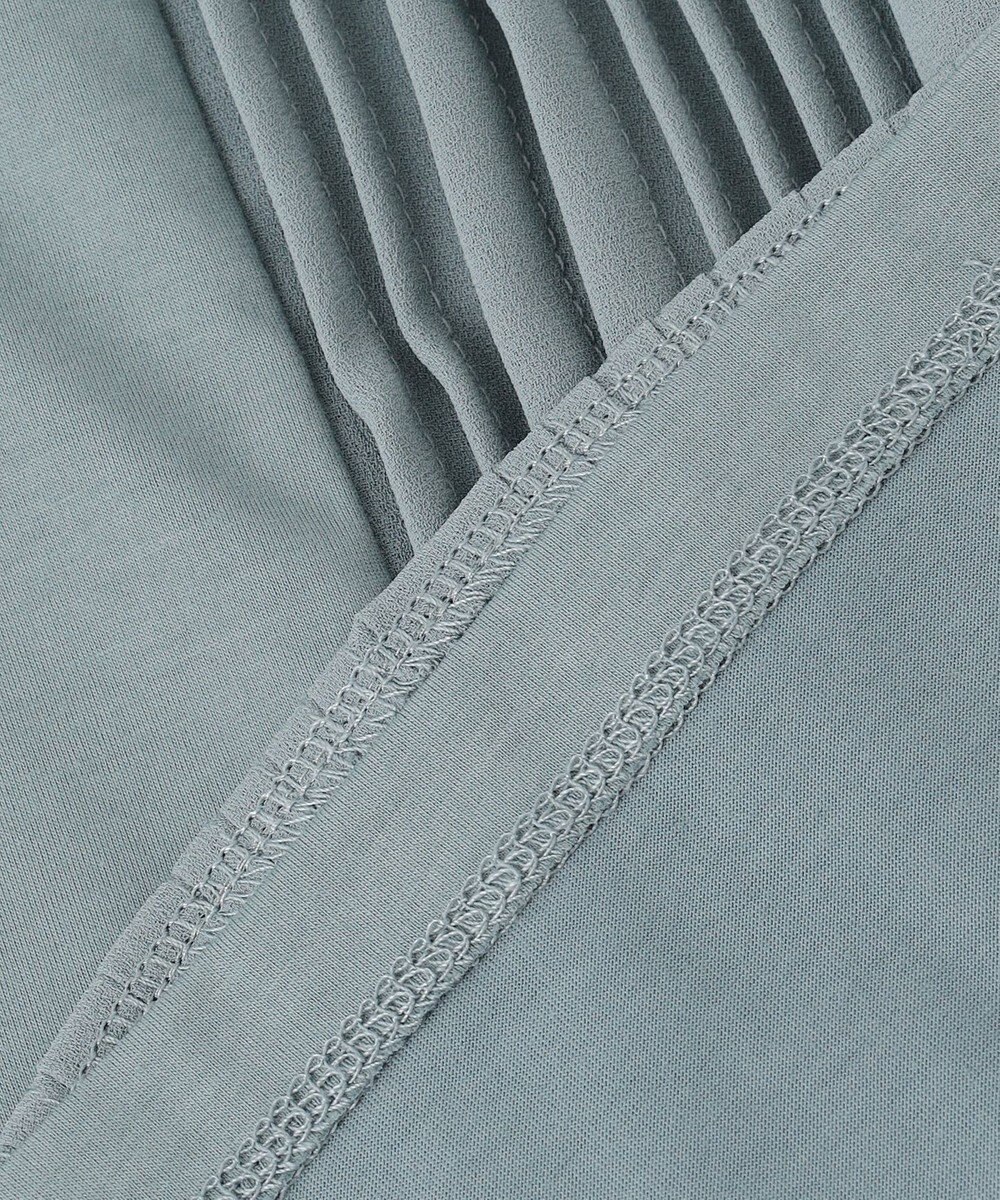 J.PRESS LADIES L プレーティングジャージー フリルネック カットソー 