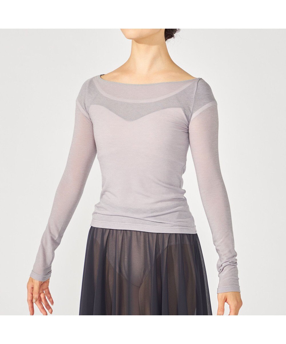 Chacott ボートネックトップ (サーモギア(R)糸使用） 