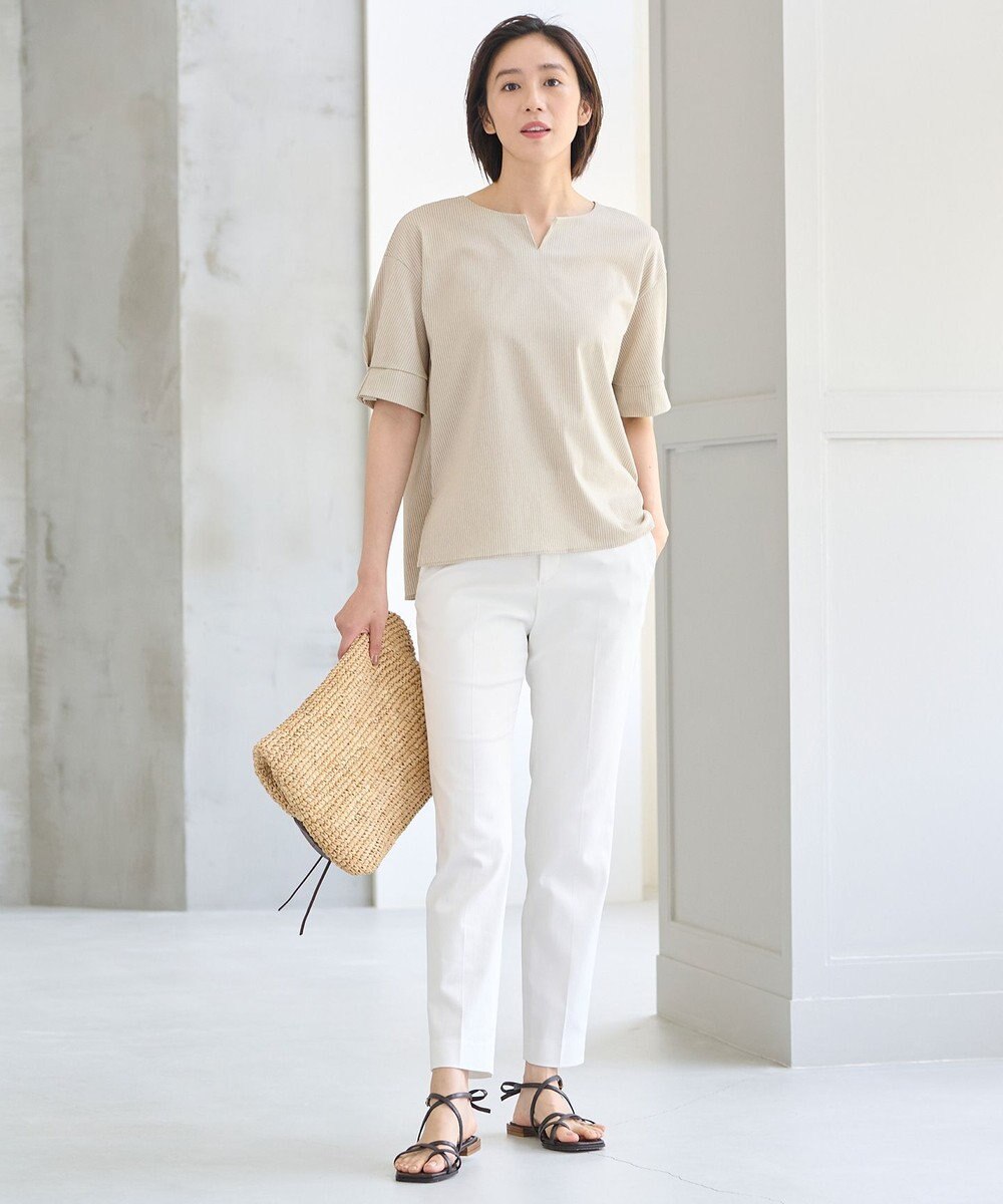 自由区 【WEB限定・洗える・XSサイズあり】トリコットジャージー カットソー 