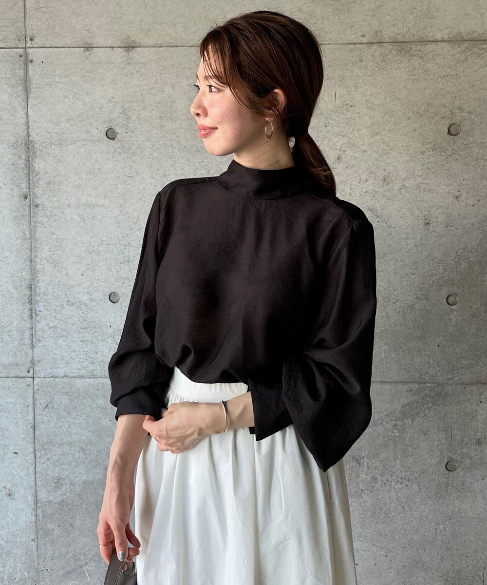 UNFILO イージーケア ボウタイ ブラウス 