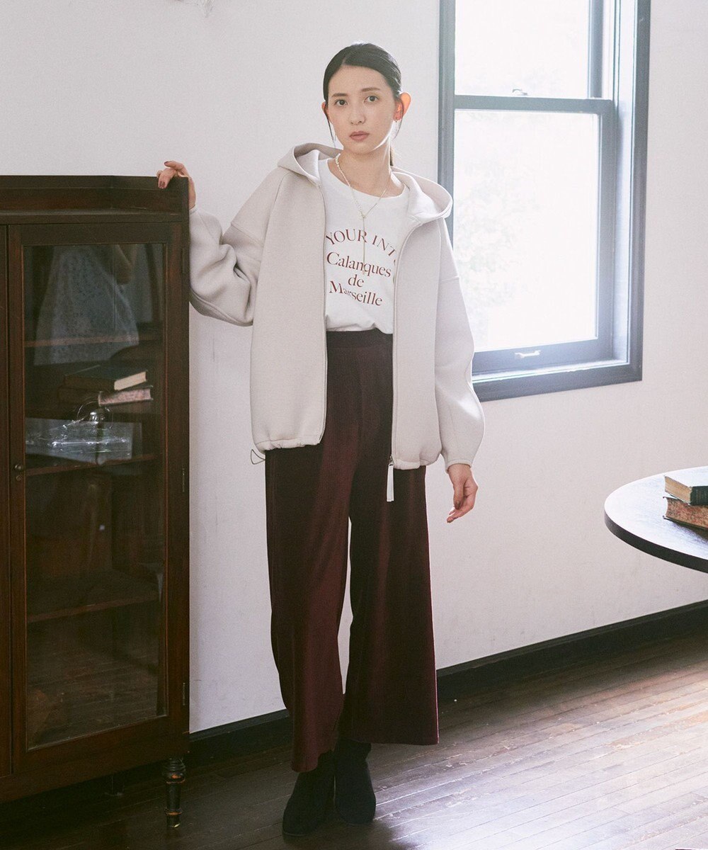 earth music&ecology 【軽量】ダンボールニットフーディーブルゾン 